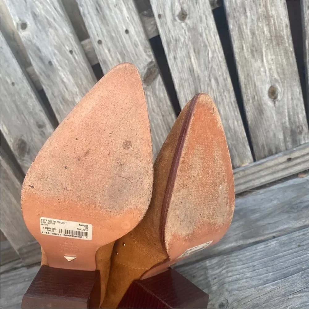 Schutz Laurinete suede Western Booties in brown size 6.5